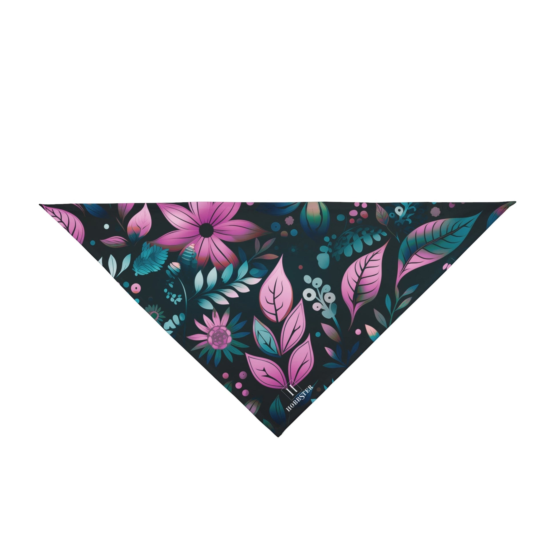 Dog Bandana featuring unique green/pink floral design - Hobbster