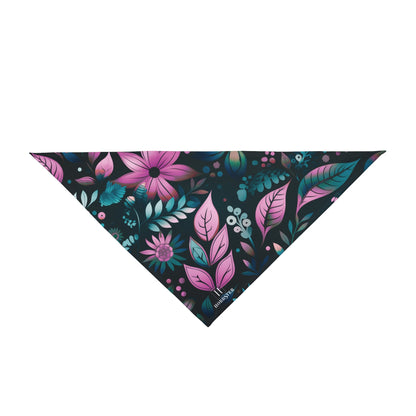 Dog Bandana featuring unique green/pink floral design - Hobbster
