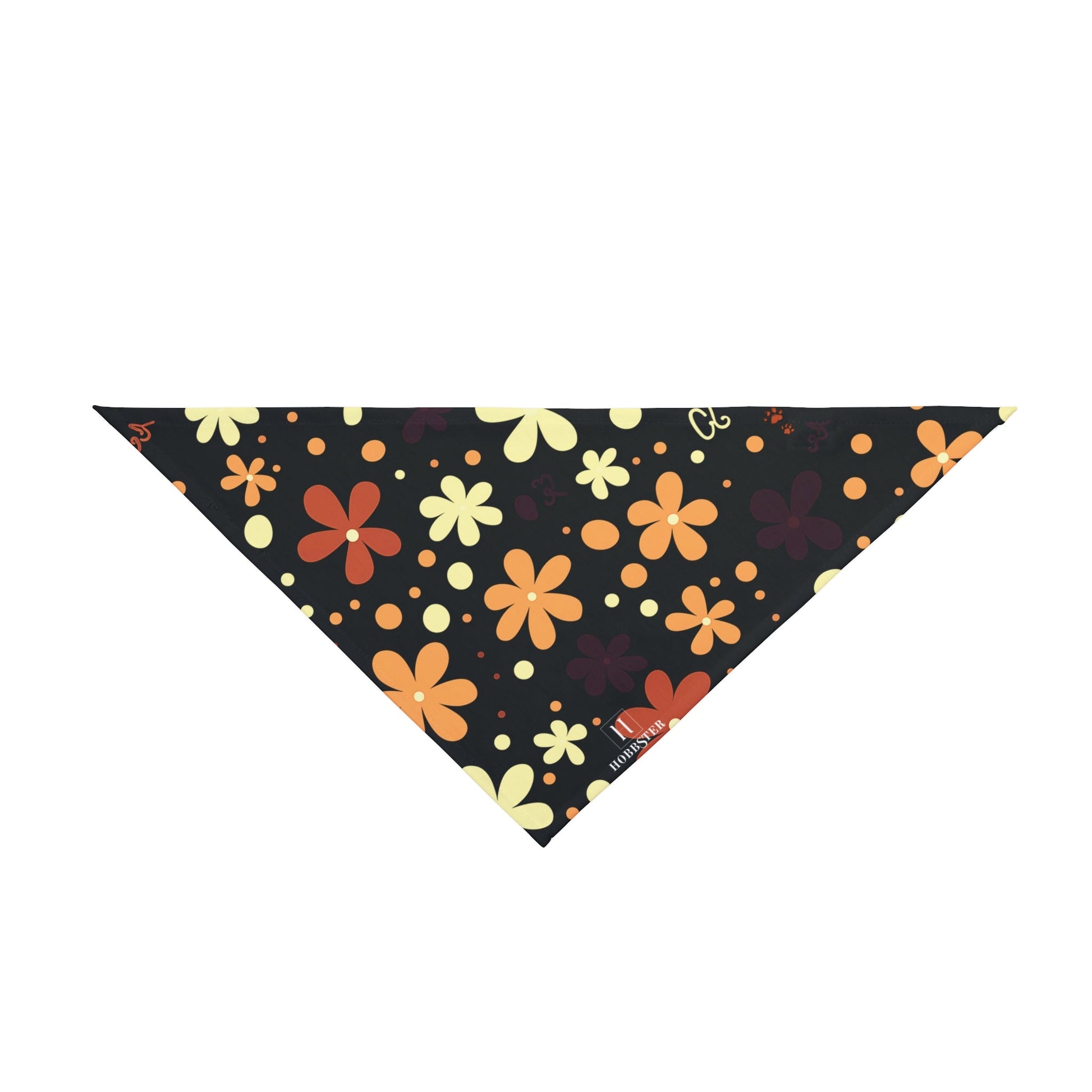 Dog Bandana featuring unique multicolour boho flower design - Hobbster