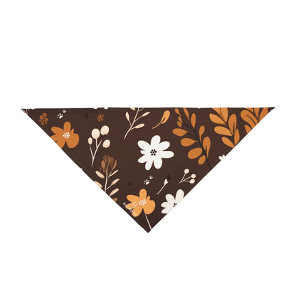 Dog Bandana featuring unique multicolour boho plants design - Hobbster