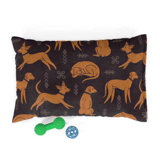 Dog Bed in Brown with Multiple Ridgeback Design - Hobbster