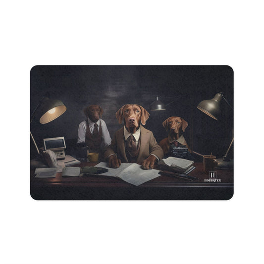 Dog Food Mat with Hungarian Vizsla Dogs at Work Design - Hobbster