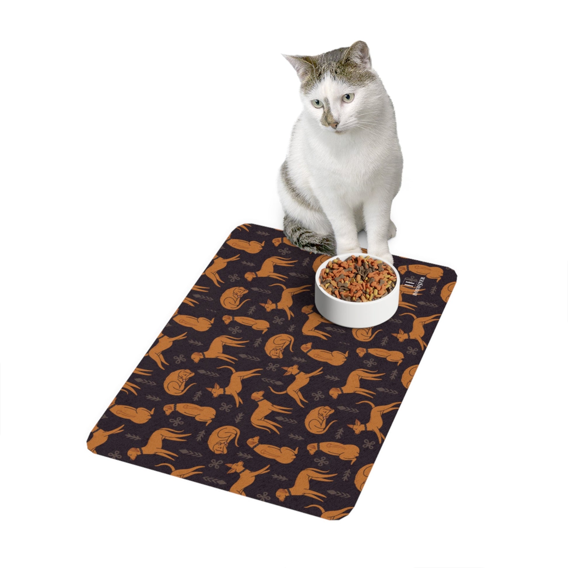 Dog Food Mat with multiple Rhodesian Ridgebacks design (12x18) - Hobbster