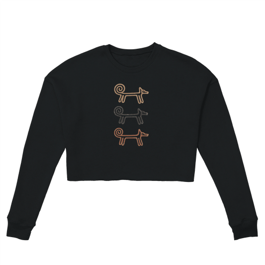 Dog Totem Women's Cropped Sweatshirt - Hobbster