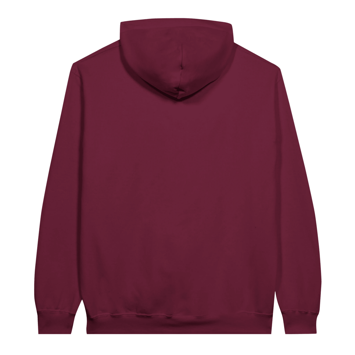 Back view of the maroon Dog Totem women's hoodie