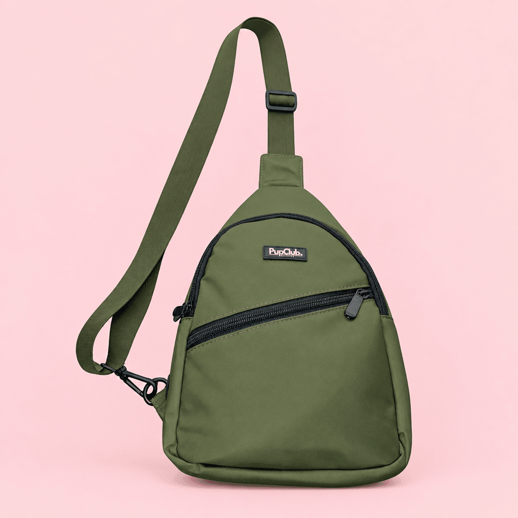 Dog Walking Sling Backpack - Khaki Green - Hobbster
