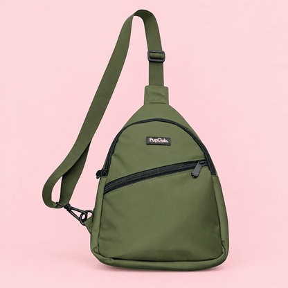 Dog Walking Sling Backpack - Khaki Green - Hobbster