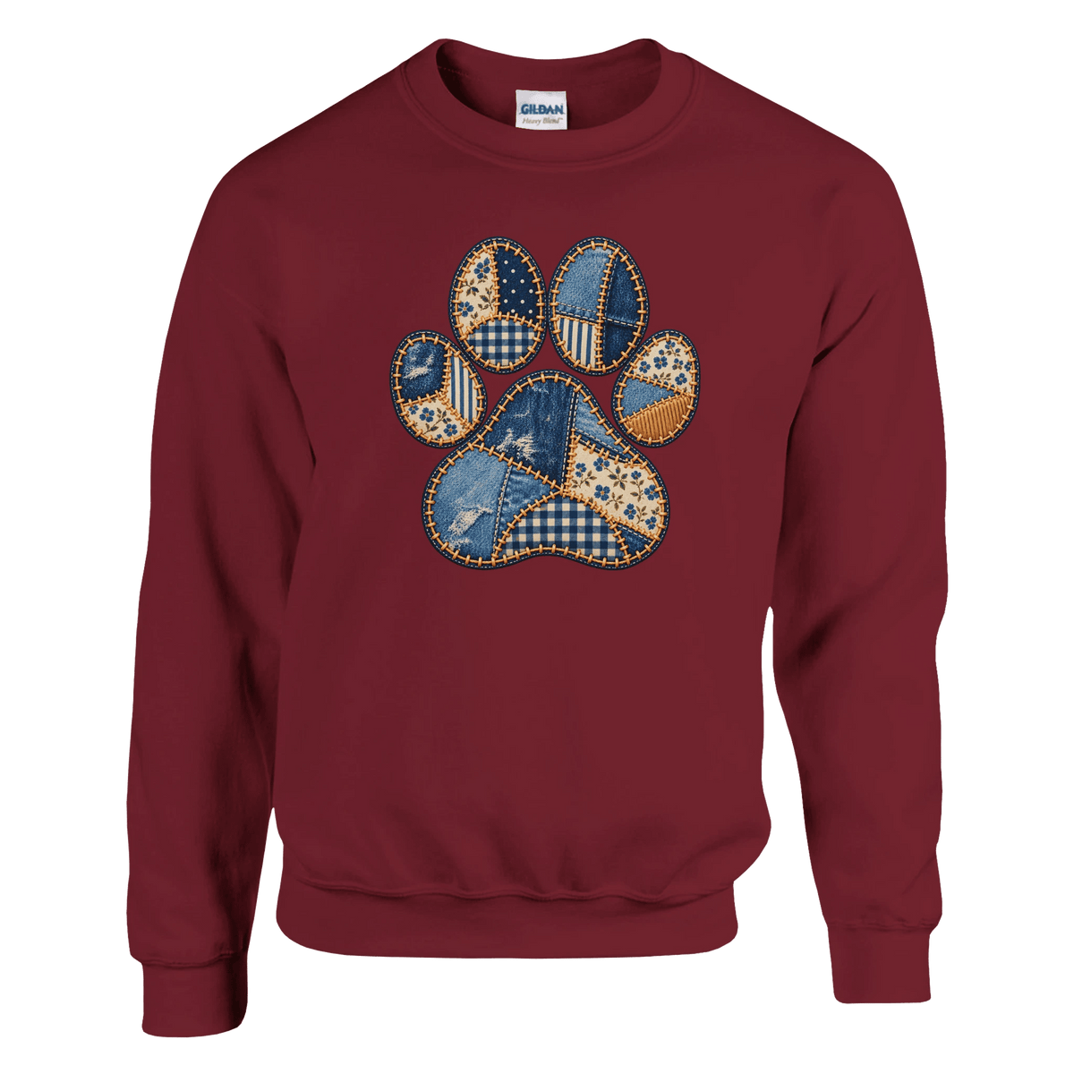 Faux Patchwork Dog Women's Crewneck Sweatshirt - Hobbster