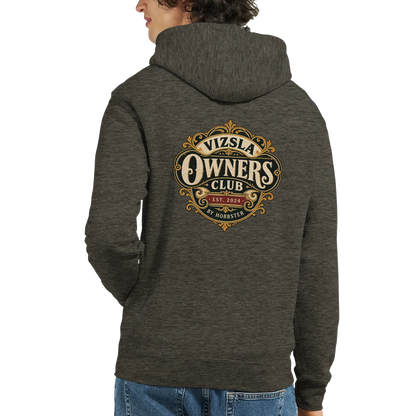 Vizsla Owners Club men's zip hoodie in Charcoal Heather