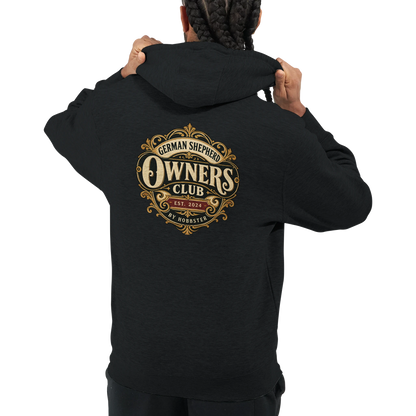 German Shepherd Owners Club men's zip hoodie in Black