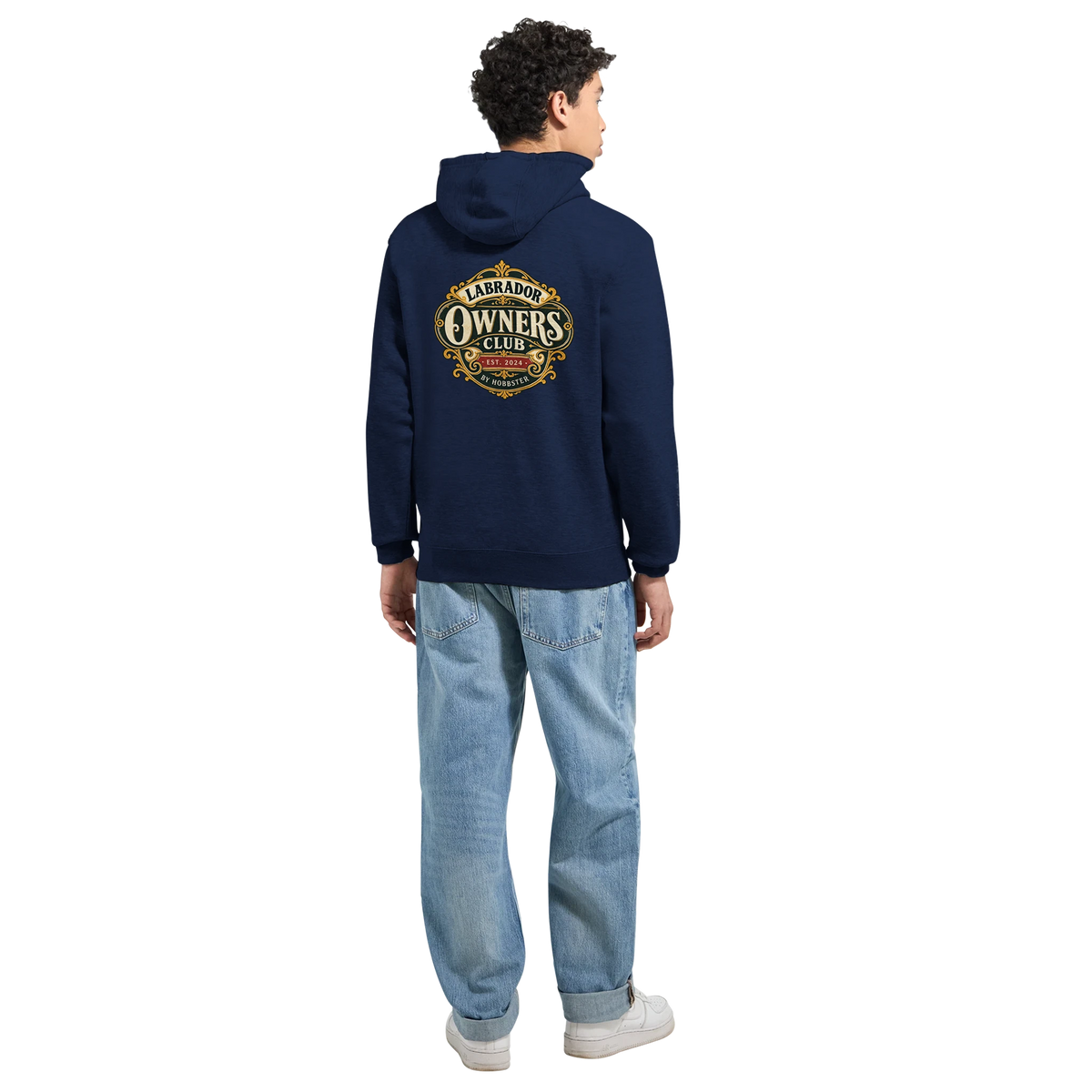 Labrador Owners Club men's zip hoodie in Navy