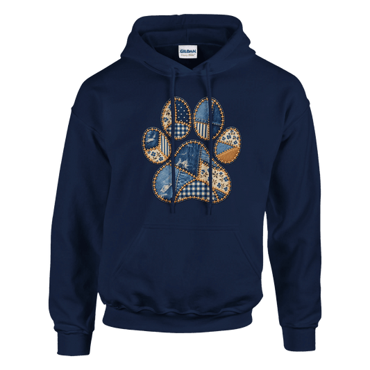 Faux Patchwork Dog Women's Pullover Hoodie - Hobbster