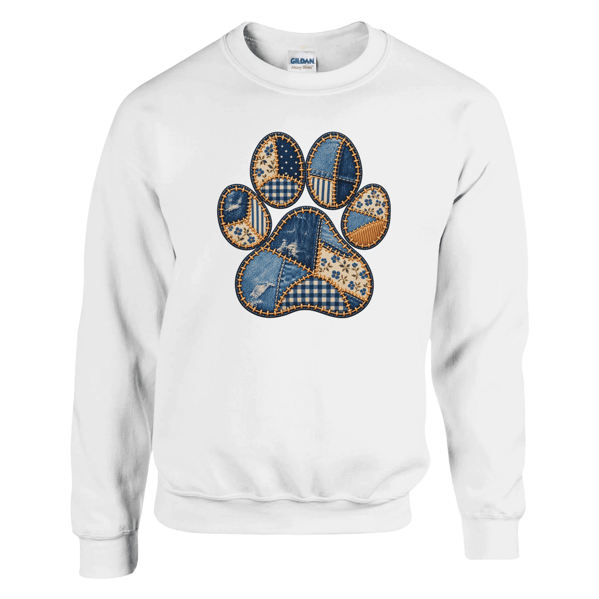 Faux Patchwork Dog Women's Crewneck Sweatshirt - Hobbster