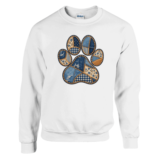 Faux Patchwork Dog Women's Crewneck Sweatshirt - Hobbster