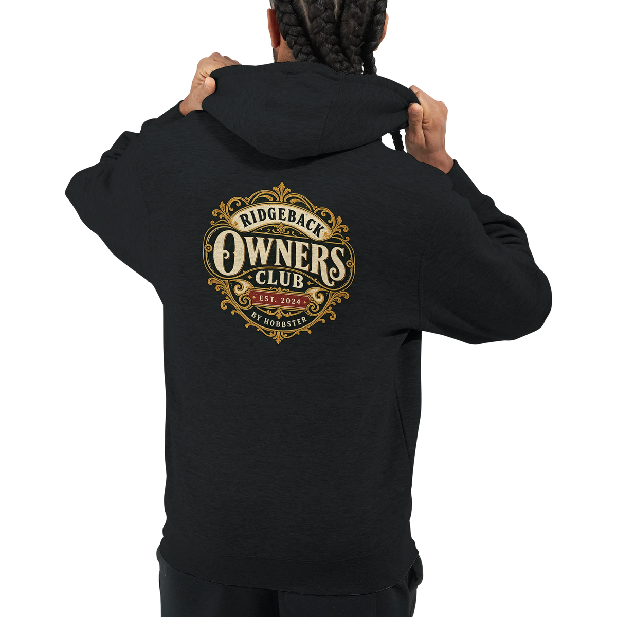 Rhodesian Ridgeback Owners Club men's zip hoodie in Black