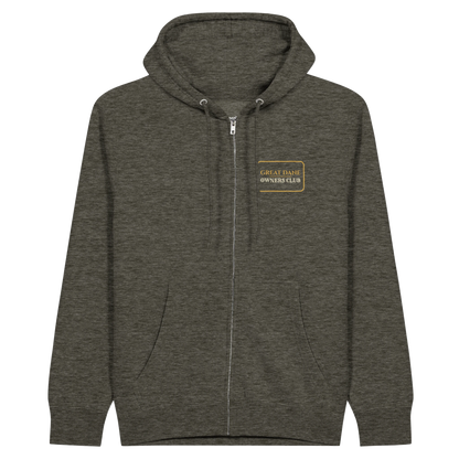 Great Dane Owners Club men's zip hoodie in Charcoal Heather