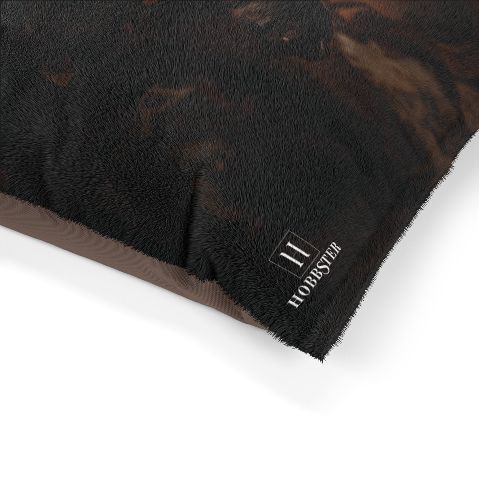 Fleece Dog Bed in Brown with German Short Haired Pointer custom vintage design - Hobbster