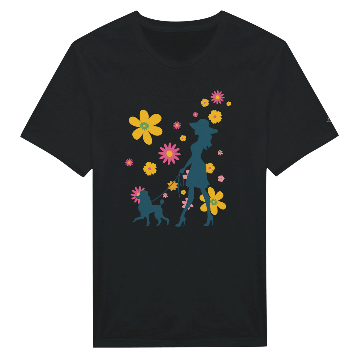 Flower Garden Dog Walk Crewneck Women's T-shirt - Hobbster