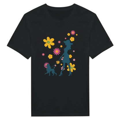 Flower Garden Dog Walk Crewneck Women's T-shirt - Hobbster
