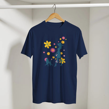 Flower Garden Dog Walk Crewneck Women's T-shirt - Hobbster