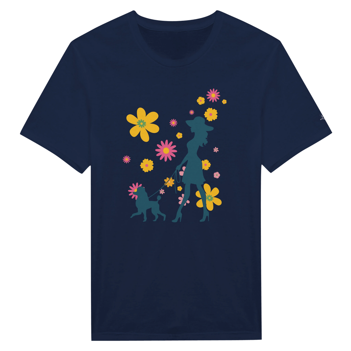Flower Garden Dog Walk Crewneck Women's T-shirt - Hobbster