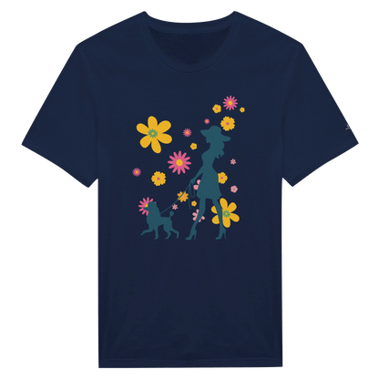 Flower Garden Dog Walk Crewneck Women's T-shirt - Hobbster