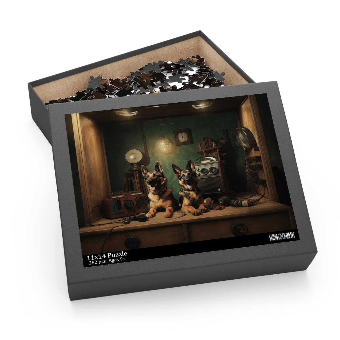 German Shepherd vintage design Jigsaw Puzzle (252 or 500-Piece) - Hobbster