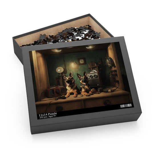 German Shepherd vintage design Jigsaw Puzzle (252 or 500-Piece) - Hobbster