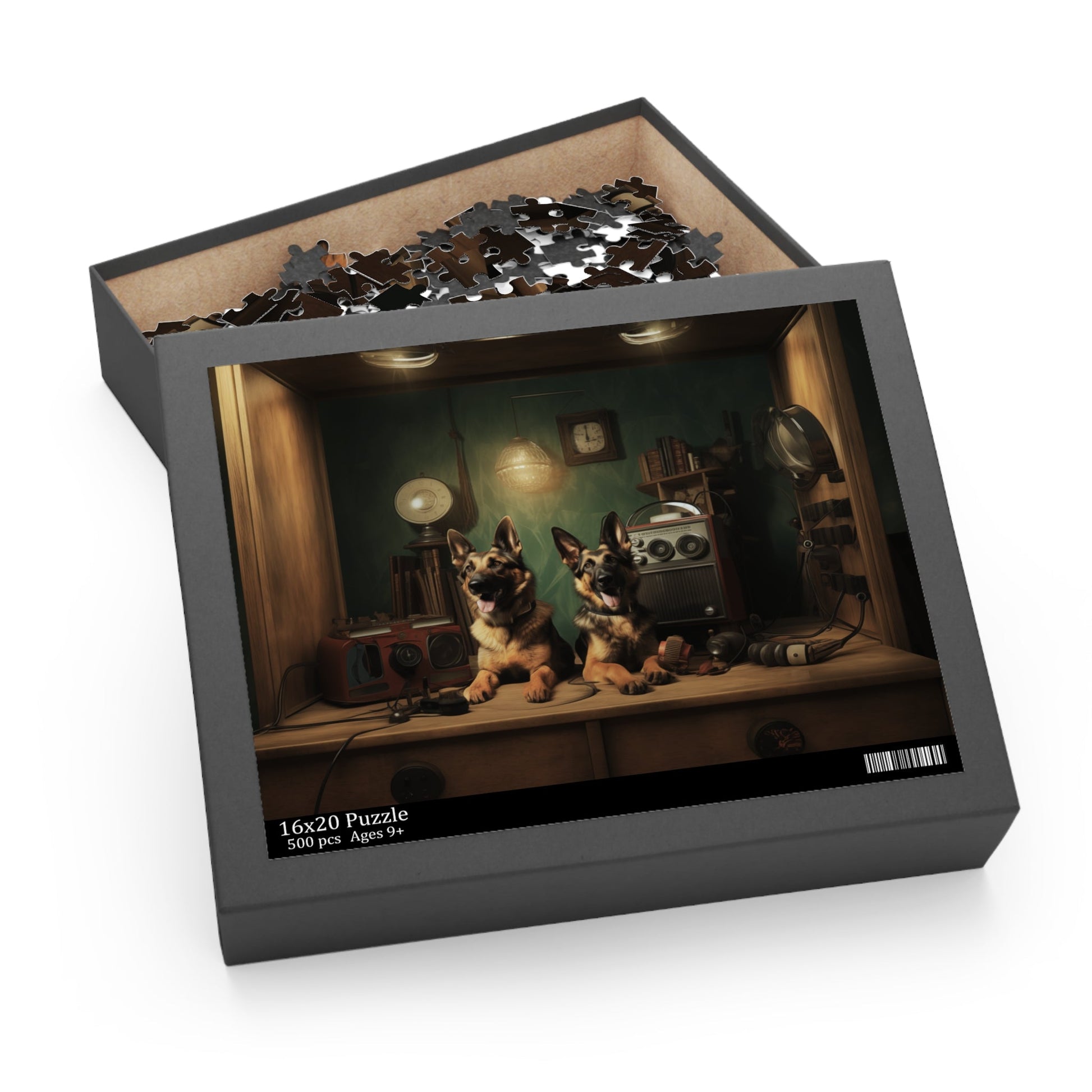 German Shepherd vintage design Jigsaw Puzzle (252 or 500-Piece) - Hobbster