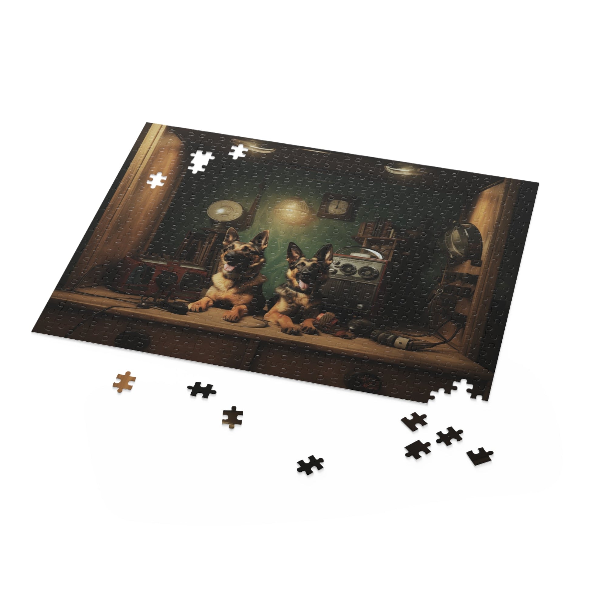 German Shepherd vintage design Jigsaw Puzzle (252 or 500-Piece) - Hobbster
