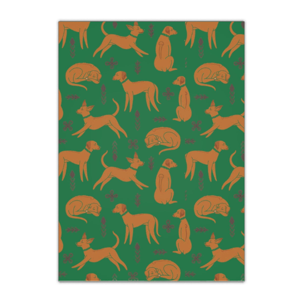 Gift Wrapping Paper Sheets with Multiple Rhodesian Ridgeback Design [Green] - Hobbster
