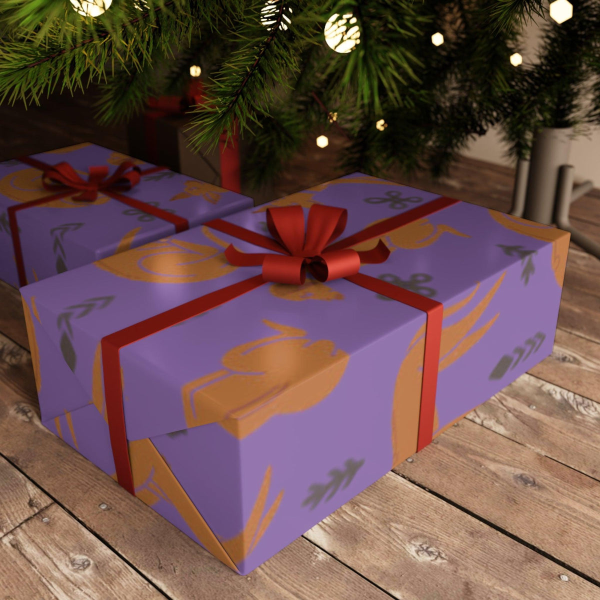 Gift Wrapping Paper Sheets with Multiple Rhodesian Ridgeback Design [Purple] - Hobbster