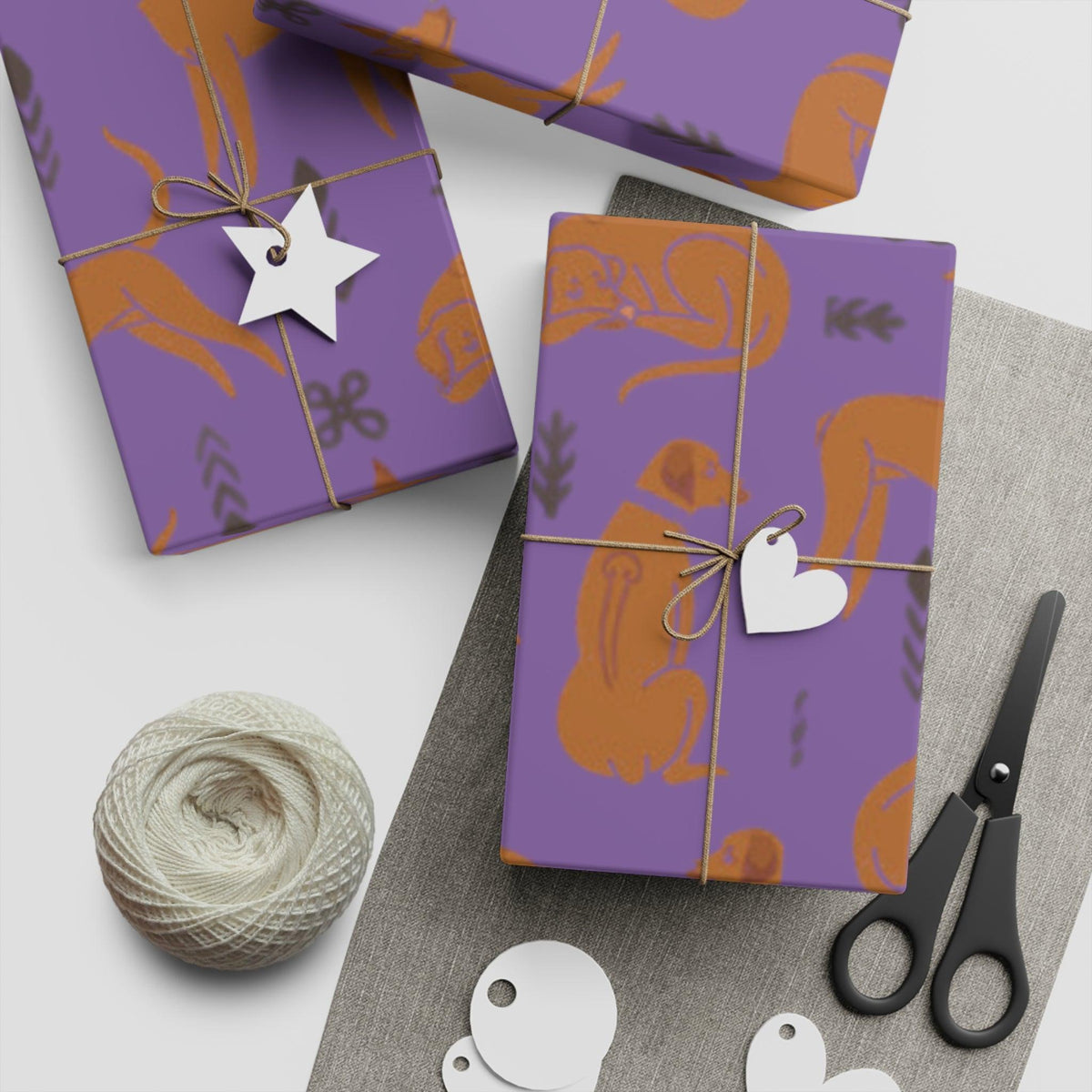 Gift Wrapping Paper Sheets with Multiple Rhodesian Ridgeback Design [Purple] - Hobbster