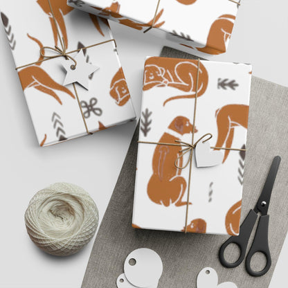 Gift Wrapping Paper Sheets with Multiple Rhodesian Ridgeback Design - Hobbster