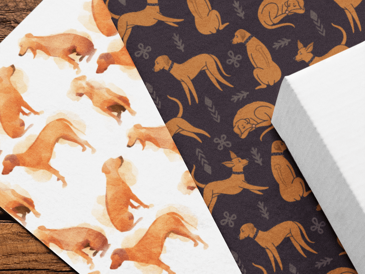 Gift Wrapping Paper Sheets with Multiple Rhodesian Ridgeback Design - Hobbster