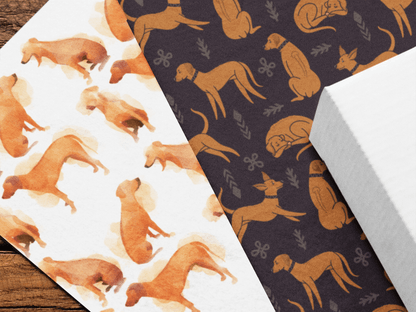 Gift Wrapping Paper Sheets with Multiple Rhodesian Ridgeback Design - Hobbster