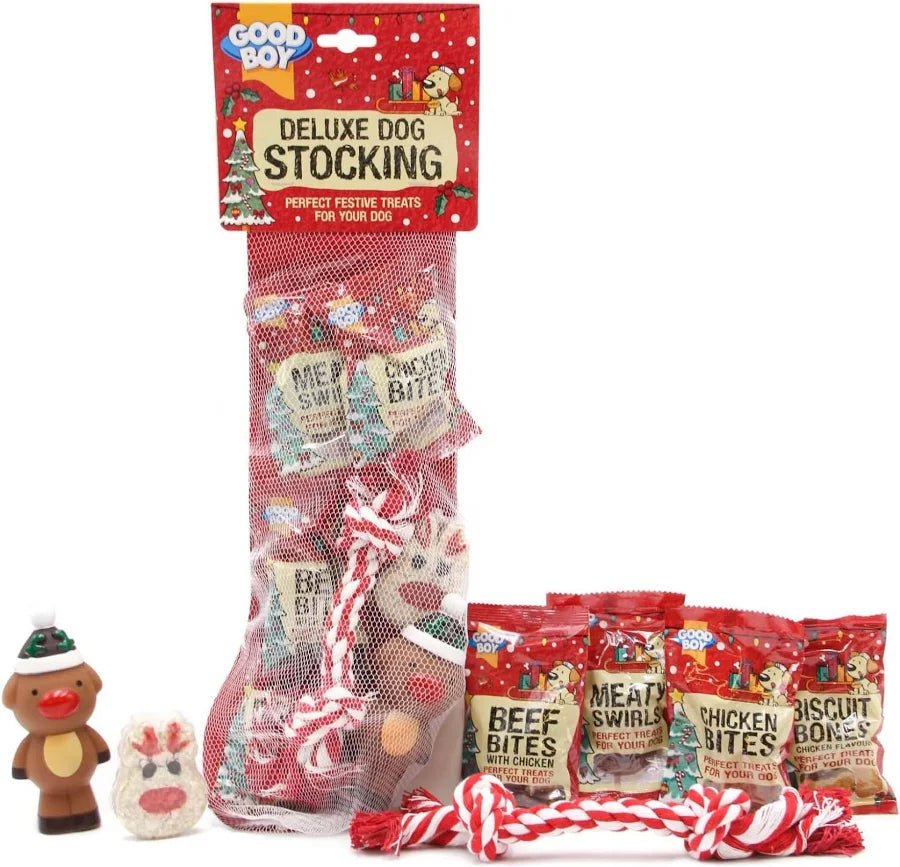 Good Boy Xmas Deluxe Dog Stocking Brown 150g - Hobbster