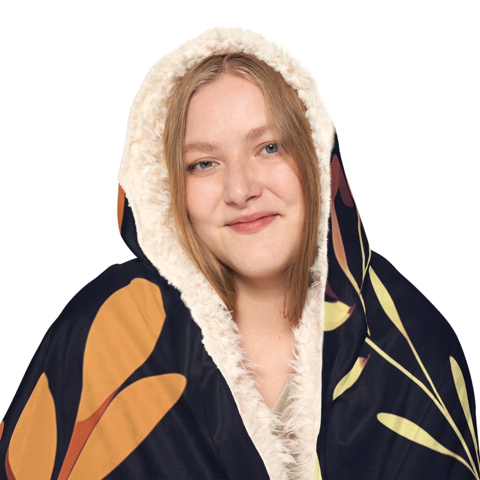 Hooded Blanket - Blue Boho design with Paw Prints - Hobbster