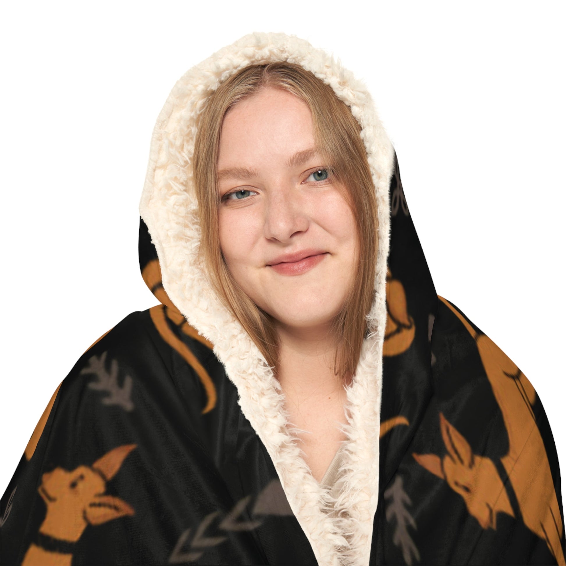 Hooded Blanket - Multiple Dogs Design [Black] - Hobbster