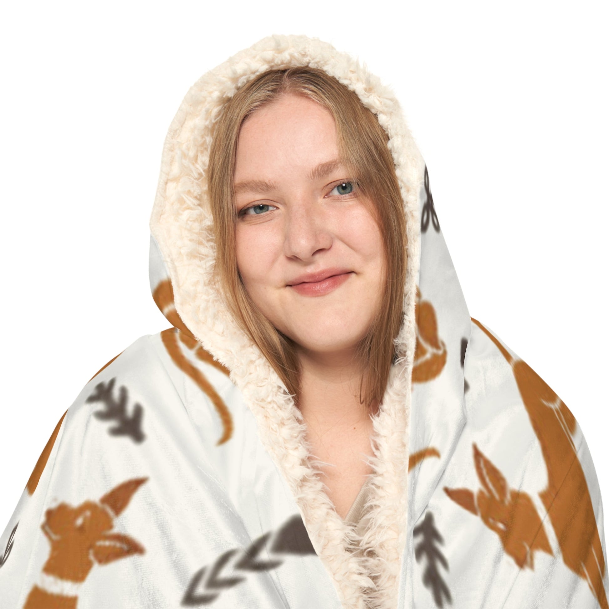 Hooded Blanket - Multiple Dogs Design [White] - Hobbster