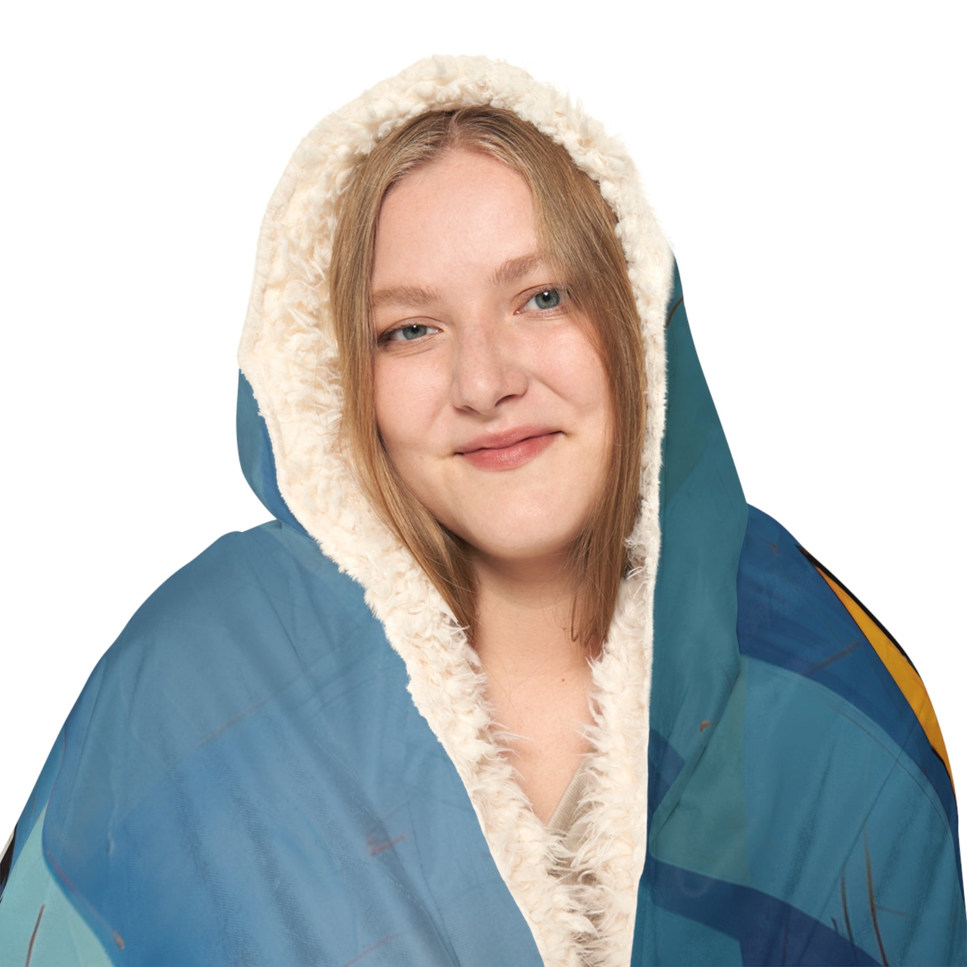 Hooded Sherpa Blanket featuring a Herman Brood Style Dog Design - Hobbster