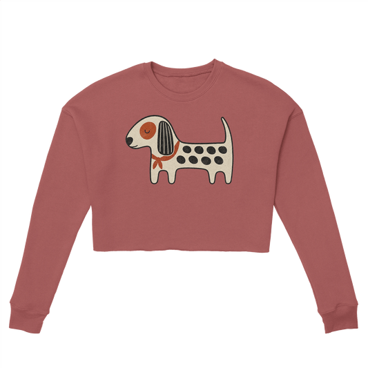 Kawaii Dog Women's Cropped Sweatshirt - Hobbster