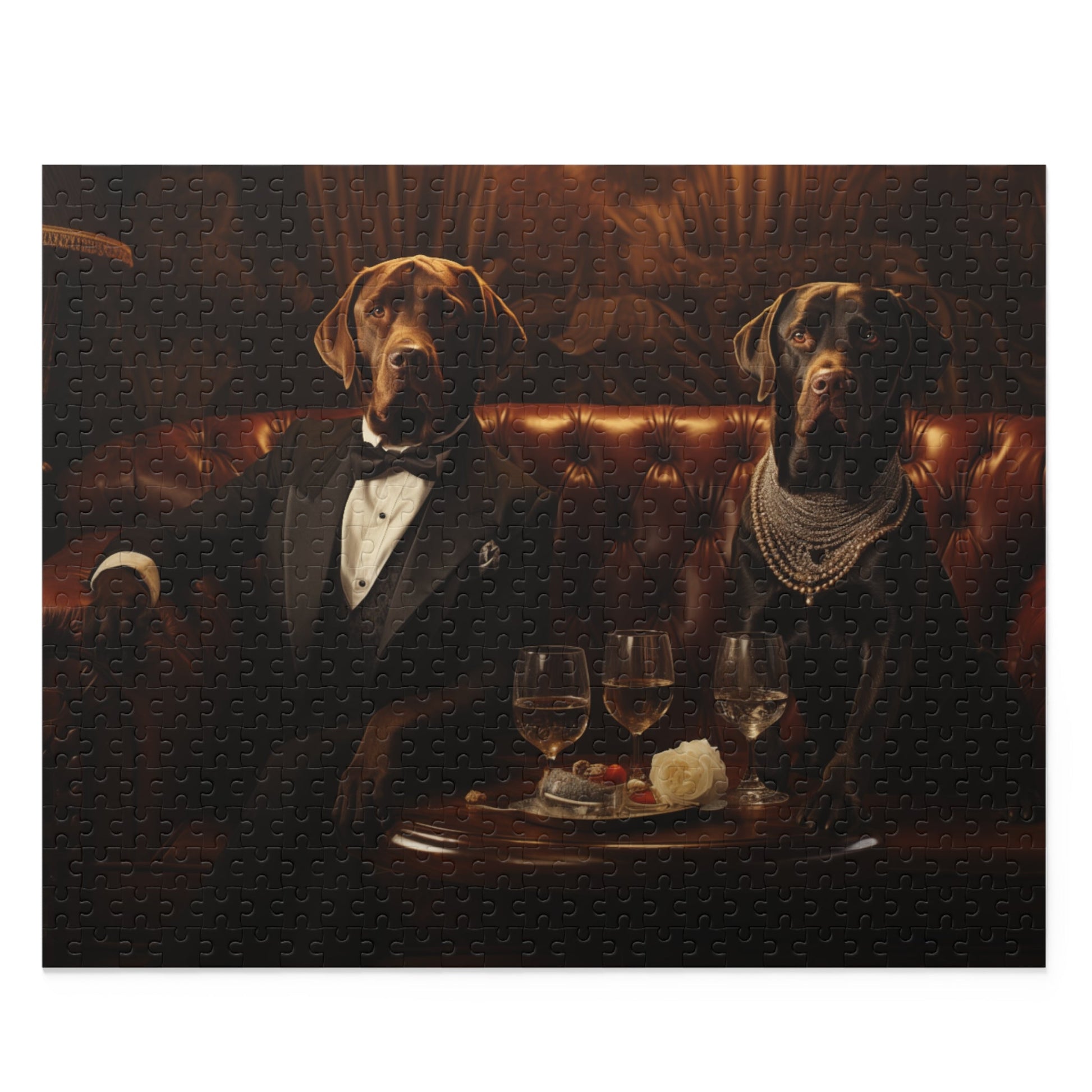 Labrador Art Deco Design Jigsaw Puzzle (252 or 500-Piece) - Hobbster