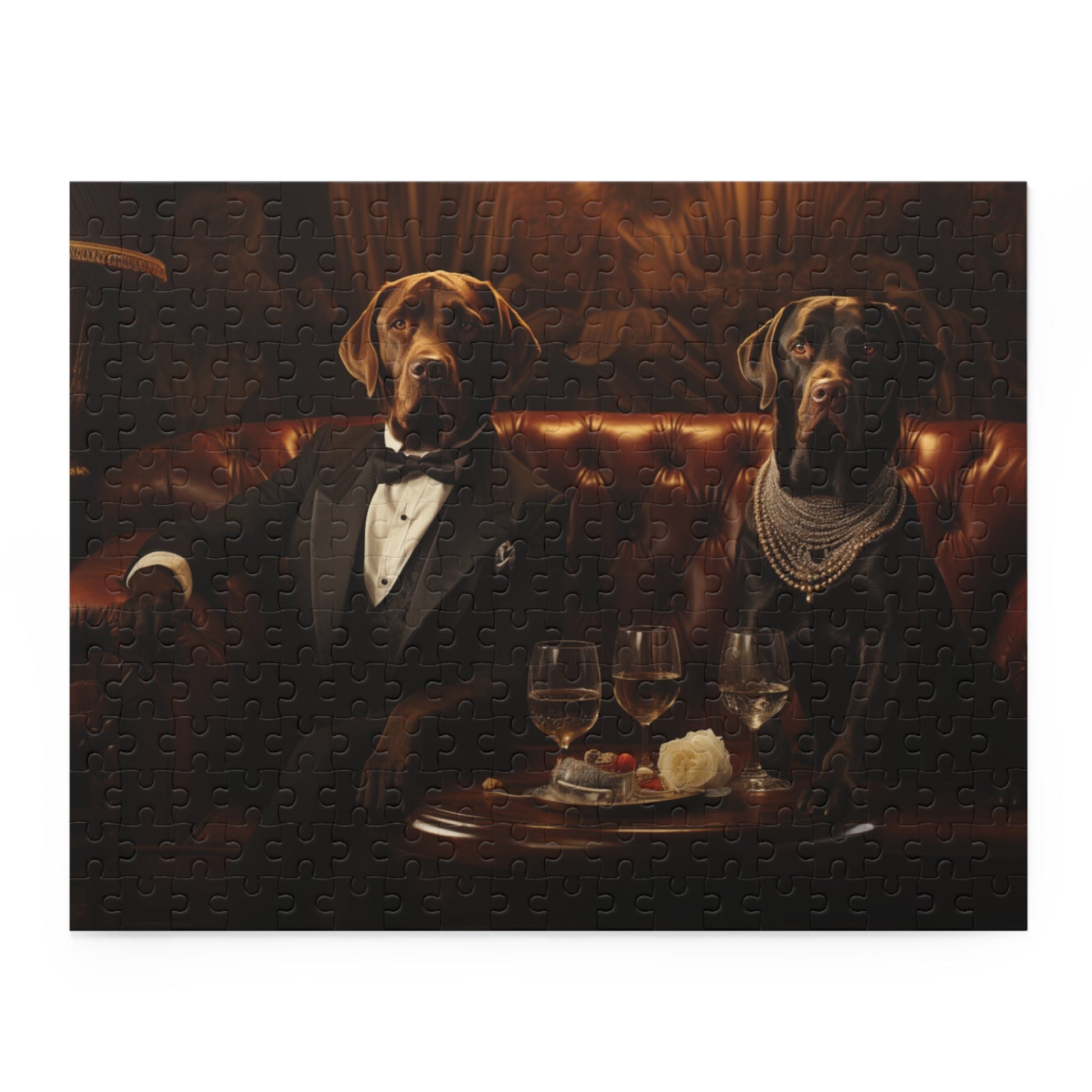 Labrador Art Deco Design Jigsaw Puzzle (252 or 500-Piece) - Hobbster