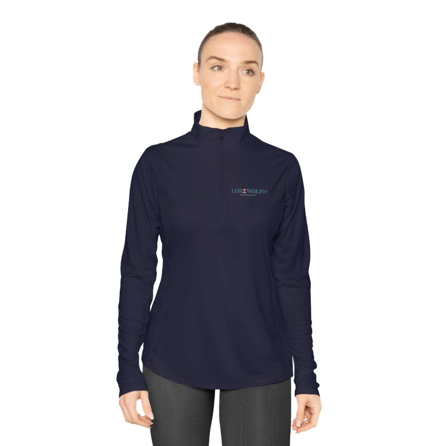 Ladies Quarter-Zip Lone Wolf Sports Pullover - Hobbster