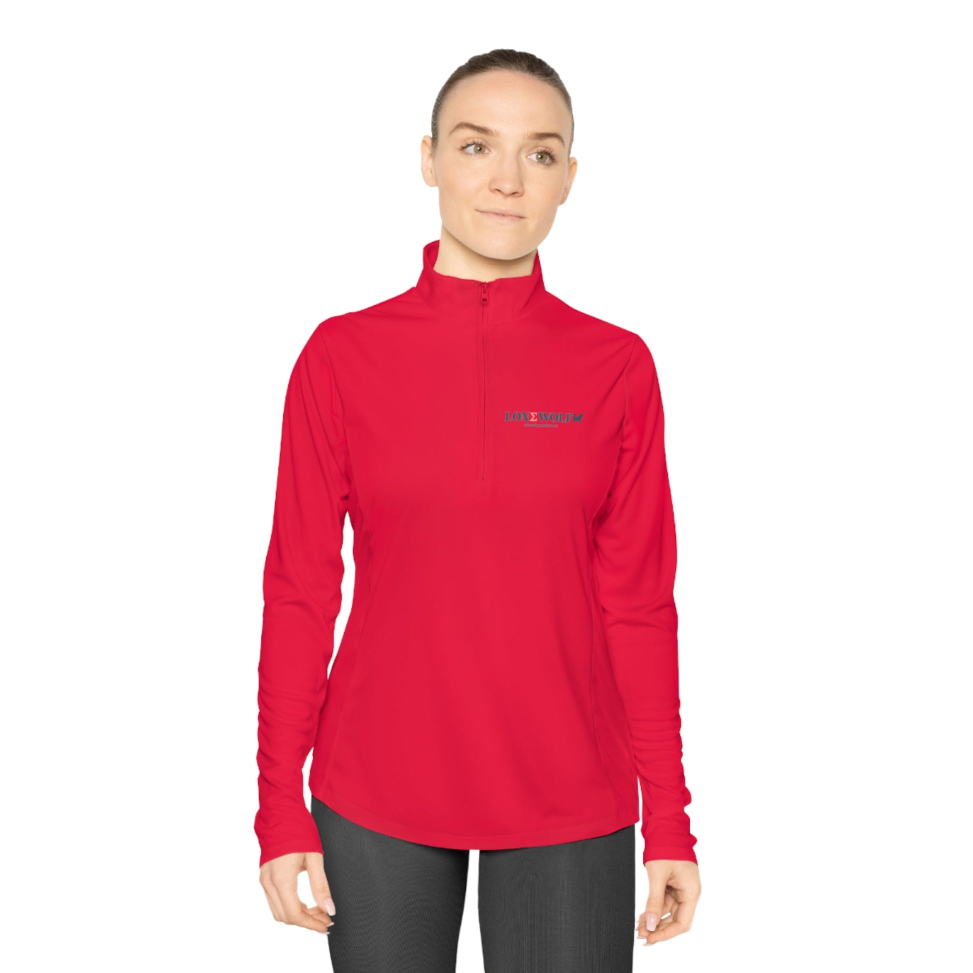 Ladies Quarter-Zip Lone Wolf Sports Pullover - Hobbster