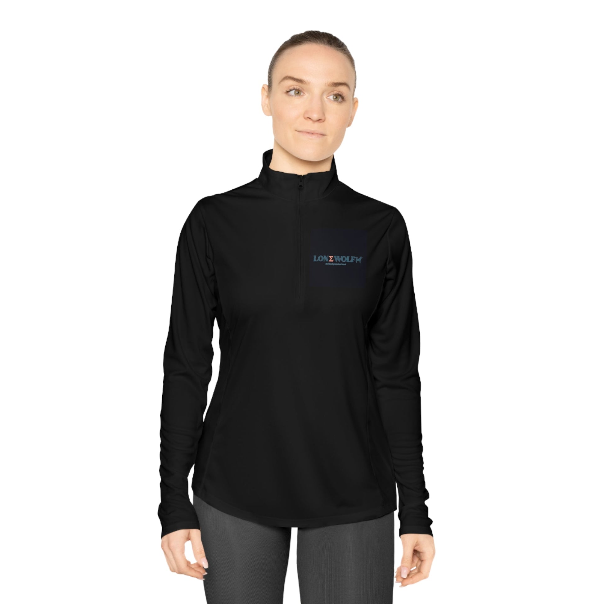 Ladies Quarter-Zip Lone Wolf Sports Pullover - Hobbster