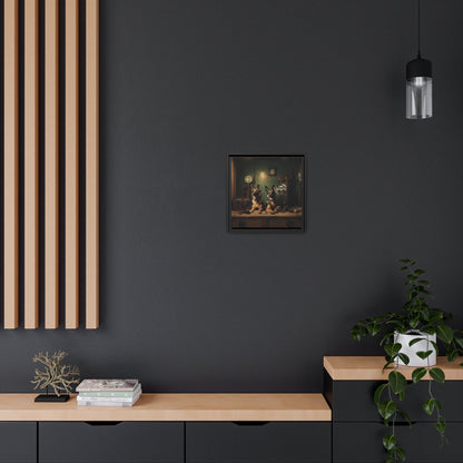Matte Black Canvas Picture Frame featuring a vintage German Shepherd design - Hobbster