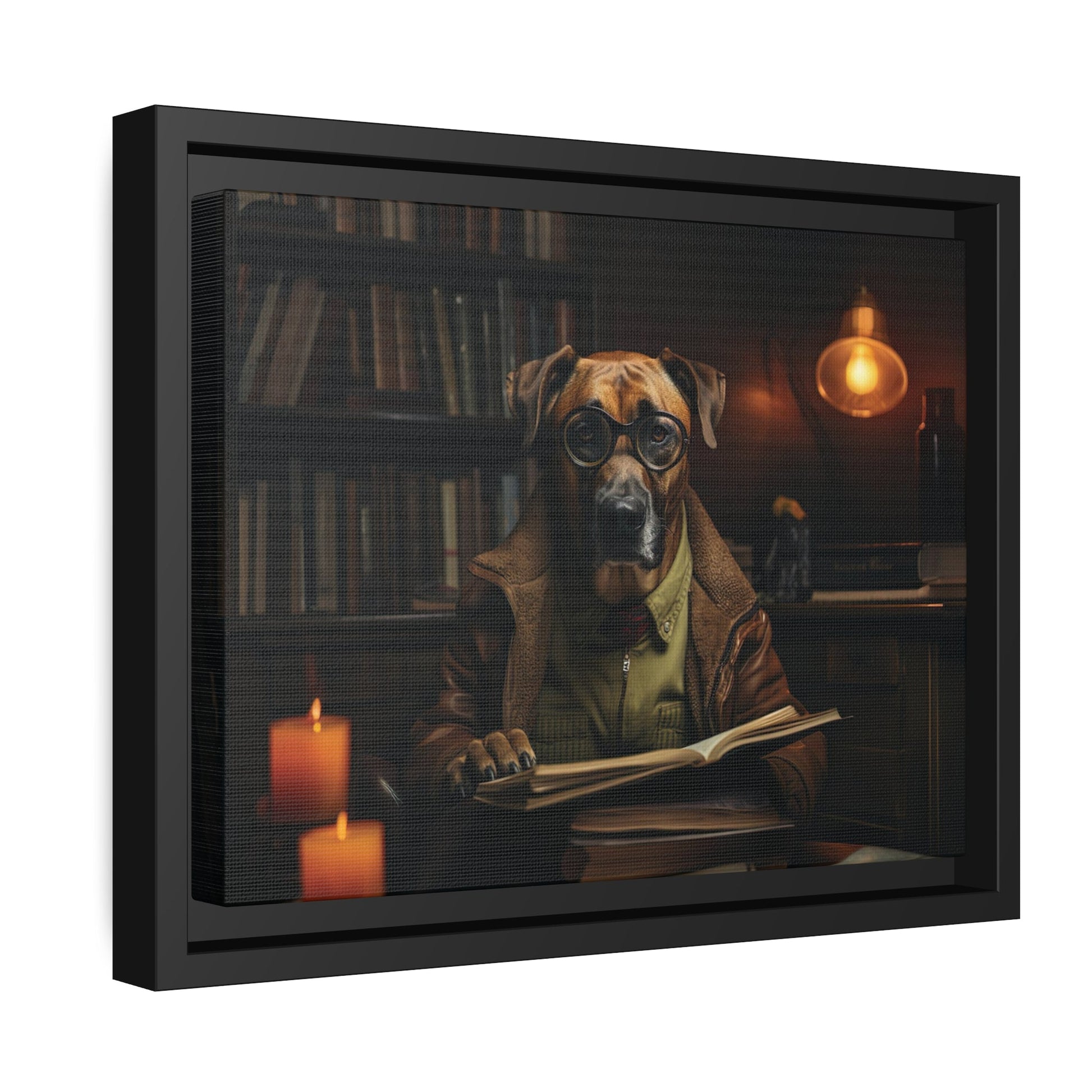 Matte Black Canvas Picture Frame of Professor Ridgeback - Hobbster