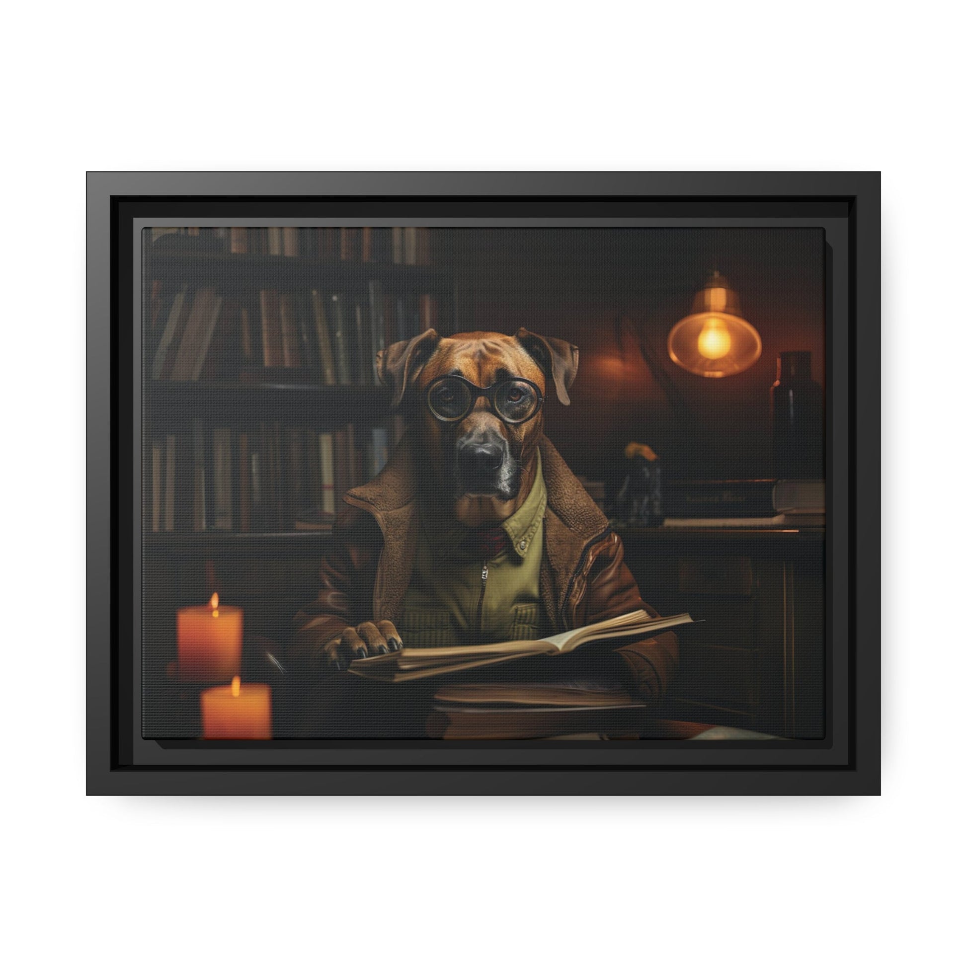 Matte Black Canvas Picture Frame of Professor Ridgeback - Hobbster